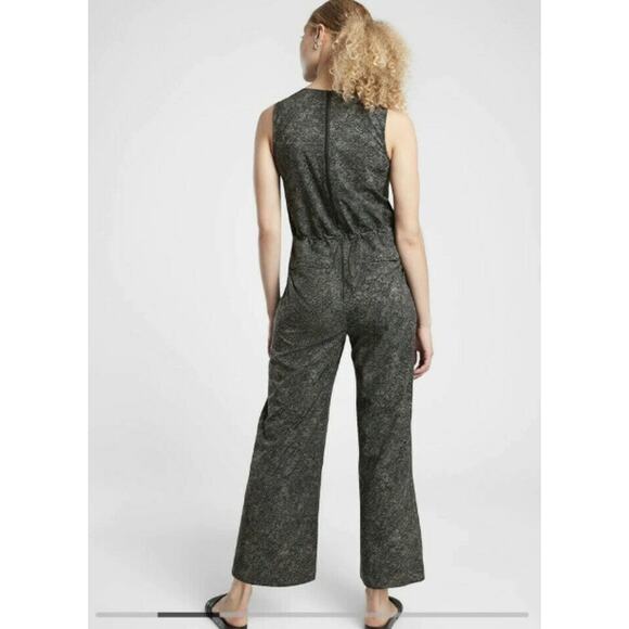 Athleta Topanga Printed Jumpsuit Viper Black Size Small - Picture 3 of 14